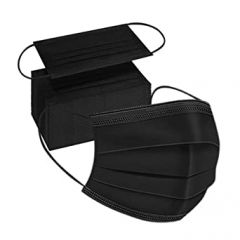 100pcs Adult Black Disposable Face Masks 3 Layer Non-Woven Masks 