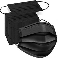 100 Pack Disposable Face Masks, 3 Layer Filter Protection Black D