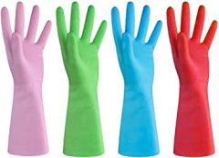 URBANSEASONS Dishwashing Rubber Gloves for Cleaning – 4 Pairs H