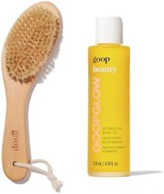 goop Beauty Dry Brush & Body Oil Bundle | Exfoliating & D