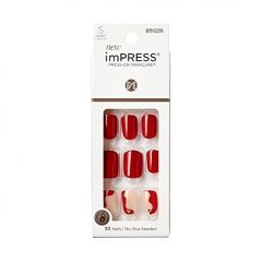 KISS imPRESS No Glue Mani Press On Nails, Design, Adore You'