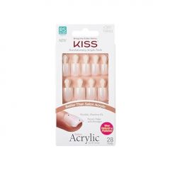 KISS Salon Acrylic Natural Press On Nails, Nail glue included, &#