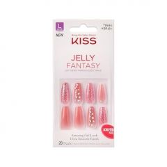 KISS Gel Fantasy Press On Nails, Nail glue included, 'Be Jel