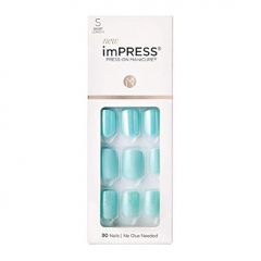 KISS imPRESS No Glue Mani Press On Nails, Design, Rain Check'