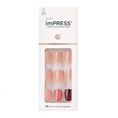 KISS imPRESS No Glue Mani Press On Nails, Design, Before Sunset&#