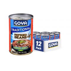 Goya Foods Refried Pinto Beans, Reduced Sodium, 16 Ounce (Pack of