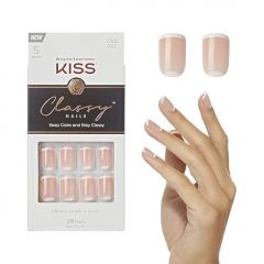 KISS Classy Press On Nails, 'Simple Enough', Nude, Shor