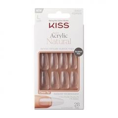 KISS Salon Acrylic Natural Nails, Clear Tip, Long, Ultra-Smooth F