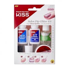 KISS Salon Dip, Dip Powder Nail Kit, Includes 7g Base Gel, 7g Top
