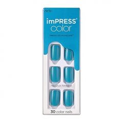 KISS imPRESS Color Press-On Manicure, Gel Nail Kit, PureFit Techn