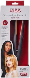 KISS Tourmaline Ceramic Flat Iron Hair Straightener & Styling