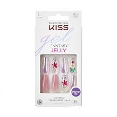 KISS Gel Fantasy Press On Nails, Nail glue included, 'Jelly 