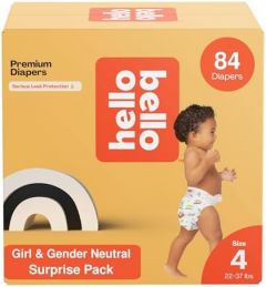 Hello Bello Premium Diapers, Size 4 (22-37 lbs) Surprise Pack for