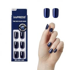 KISS imPRESS No Glue Mani Press On Nails, Color, Never Too Navy&#