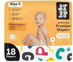 Hello Bello Premium Baby Diapers Size 5 I 18 Count of Disposable,