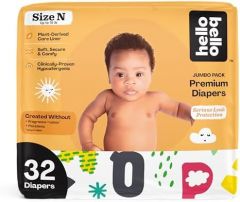 Hello Bello Premium Baby Diapers Size Newborn I 32 Count of Dispo
