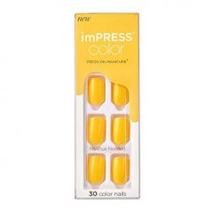 KISS imPRESS No Glue Mani Press On Nails, Color, YOLO', Yell