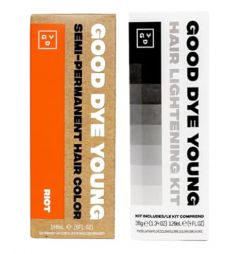 Good Dye Young Semi-Perm Dye (Riot) with Hair Lightening Kit (4oz