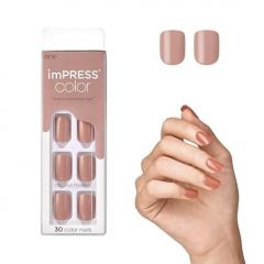 KISS imPRESS No Glue Mani Press On Nails, Color, Sandbox', P
