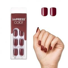 KISS imPRESS No Glue Mani Press On Nails, Color, 'Espress(y)