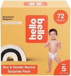 Hello Bello Premium Diapers, Size 5 (27+ lbs) Surprise Pack for B