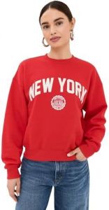 Good American Women's Brushed Fleece Crew Sweatshirt New Yor