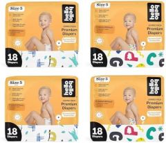 Hello Bello Premium Baby Diapers Size 5 I 72 Count of Disposable,