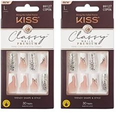 KISS Premium Classy Fake Nails - Stay Modish, Long & Square, 