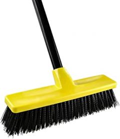 Push Broom Outdoor Indoor Broom 12" Wide,59" Long Handl