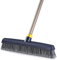 Yocada Push Broom Brush Stiff Bristles Broom Head Telescopic Heav