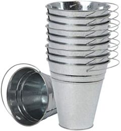 Houseables Galvanized Buckets, Metal Bucket, 4.5" W x 5"