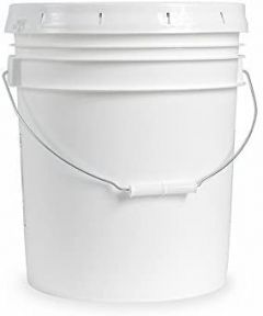 Living Whole Foods 5 Gallon White Bucket & Lid - Set of 3 - D