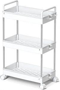 Ronlap 3 Tier Classic Storage Rolling Cart, Slim Storage Cart wit