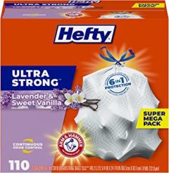 Hefty Ultra Strong Tall Kitchen Trash Bags, Lavender & Sweet 