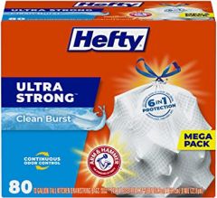 Hefty Ultra Strong Tall Kitchen Trash Bags, Clean Burst Scent, 13