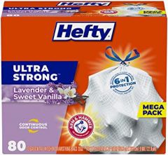 Hefty Ultra Strong Tall Kitchen Trash Bags, Lavender & Sweet 