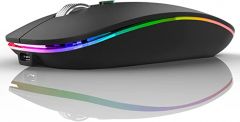 LED Wireless Mouse, Uiosmuph G12 Slim Rechargeable Wireless Silen