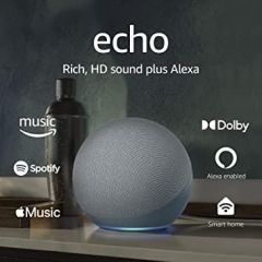 Echo (4th Gen) | Spherical design with rich sound, smart home hub
