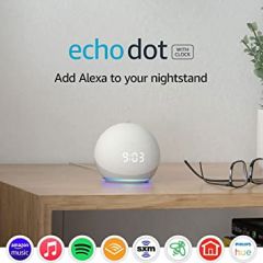Echo Dot (4th Gen) | Smart speaker with clock and Alexa | Glacier