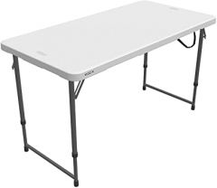 Lifetime Height Adjustable Craft Camping and Utility Folding Tabl