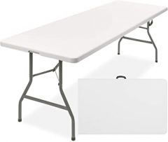 Best Choice Products 8ft Plastic Folding Table, Indoor Outdoor He