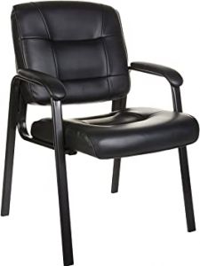 Amazon Basics Classic Faux Leather Office Desk Guest Chair with M