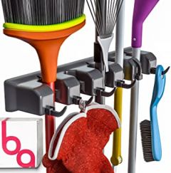 Berry Ave Broom Holder and Garden Tool Organizer Rake or Mop Hand
