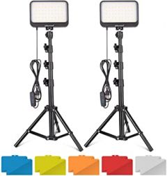 UBeesize LED Video Light Kit, 2Pcs Dimmable Continuous Portable P