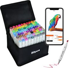 80 Colors Alcohol Markers, Free APP for Coloring, Art Markers Dra