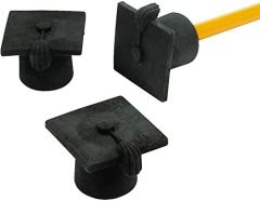 Fun Express - Grad Mortarboard Pencil Top Erasers for Graduation 