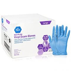 Medpride NitriPride Nitrile-Vinyl Blend Exam Gloves, Large 1000 -